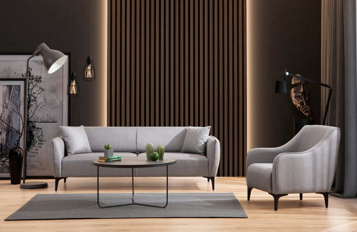 Atelier Del Sofa Sofá 3 Plazas Grey Gris 220 cm Comodidad y Diseño Elegante